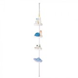 Etajera dus telescopica pentru colt,4 rafturi, Alb, 22.5x16x245 cm, Oem