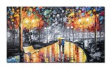 Cumpara ieftin Tablou pictat manual, Peisaj din parc, impreuna pe aleea vietii, 120x70cm ulei pe panza in cutit efect 3D, Magistral