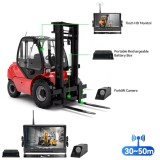 Cumpara ieftin Sistem camera wireless pentru stivuitor cu monitor HD de 7 inch, baterie incorporata, vedere infrarosu, ghidaj laser, incarcator si suport magnetic