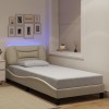 Gossi cadru de pat cu lumini led, crem, 90x190 cm, textil