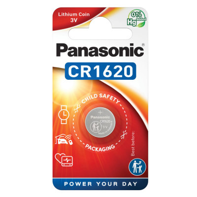 Baterie Litiu 3V CR1620 70mAh, Dimensiuni 16 x 20 mm Panasonic Blister 1 foto