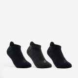 SET DE 3 PERECHI ȘOSETE SCURTE TENIS DECATHLON RS 500 NEGRU COPII, Artengo