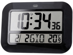 Ceas de perete digital OM 3540 D, 46cm, temperatura, calendar, negru, Trevi foto