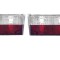 Set stopuri Spate VW Golf 1 (Typ 17), 1974-1983, partea Stanga+Dreapta, rosu-alb, transparent; cu locas bec; tuning; Omologare: ECE, Taiwan