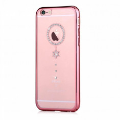 Husa APPLE iPhone 6\6S - Comma Crystal Camelia (Roz-Auriu)