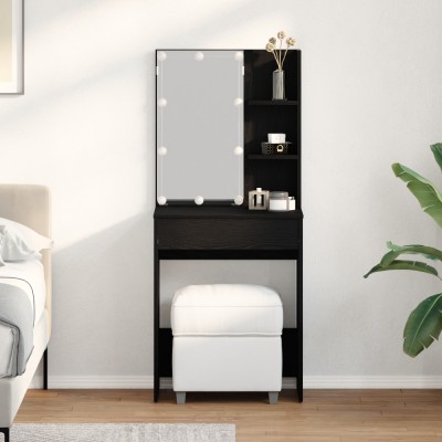 vidaXL Masă de Machiaj Stejar negru 60 x 40 x 140 cm Lemn compozit foto