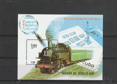 Trenuri ,congres filatelic ,Cuba. foto