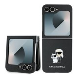 Husa pentru Samsung Galaxy Z Flip6 - Karl Lagerfeld Saffiano (KLHCZF6SAPKCNPK) - Karl&amp;Choupette Metal Pin
