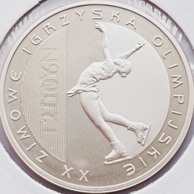 619 Polonia 10 zlote 2006 Olympic Winter Games - Turin 2006 km 556 UNC argint foto