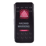 Cumpara ieftin Buton comutator Intrerupator ON OFF HAZARD WARNING cu martor luminos rosu - 12V 24V, rezistent la apa