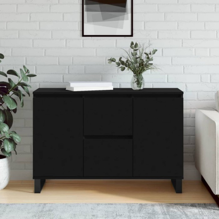 vidaXL Servantă, negru, 104x35x70 cm, lemn prelucrat