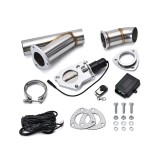 Kit clapeta evacuare auto Cut-Off Valve 63 mm din inox, cu telecomanda si colier V-Band
