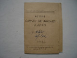 Carnet de abonat radio, 1962