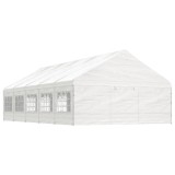 VidaXL Foișor cu acoperiș, alb, 11,15x5,88x3,75 m, polietilenă