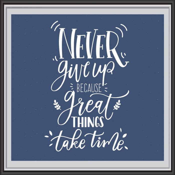 Stickere citate motivationale - Never give up