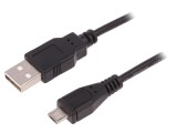 Cablu USB 2.0 A la Micro B 1m Negru, QOLTEC