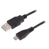 Cablu USB 2.0 A la Micro B 1m Negru
