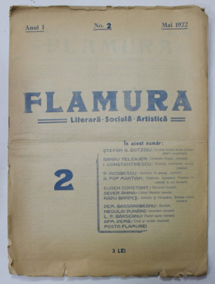FLAMURA , LITERARA , SOCIALA , ARTISTICA , ANUL I , NR. 2 , MAI , 1922 foto