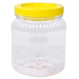 Borcan Plastic pentru Murături, Capacitate 1.5L, Diametru 11cm, &Icirc;nălțime 15cm, Capac Galben, Oem