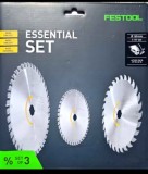 Set 3 p&acirc;nze circular Festool 160 mm &ndash; Essential Set (Noi)