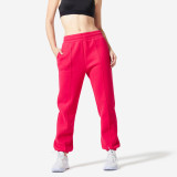 Pantalon de trening călduros, din polar 500 Fitness Roz Damă, Domyos