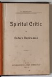 SPIRITUL CRITIC IN CULTURA ROMANEASCA de G. IBRAILEANU , 1909 , MIC FRAGMENT DECUPAT DIN PAGINA DE TITLU