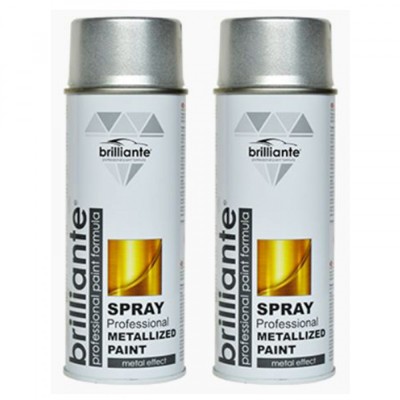 Pachet 2 x vopsea spray Brilliante gri metalizat 400 ml foto
