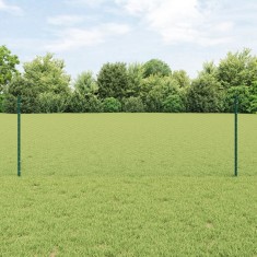 St&acirc;lpi de Gard vidaXL 11 pcs U-Channel Verde 80 cm Oțel, Gard Hexagonal vidaXL Verde 0,8x25 m Oțel
