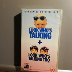 caseta VHS Originala LOOK WHO'S TALKING + LOOK..... - (1990/Fox/UK) - ca Noua