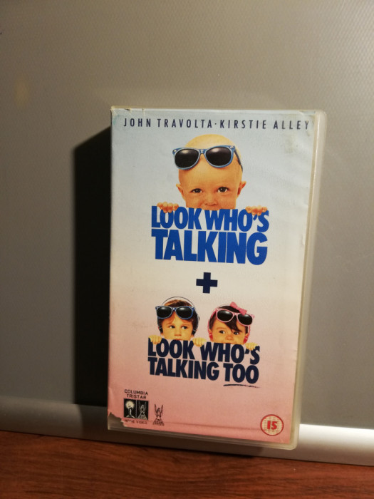 caseta VHS Originala LOOK WHO&#039;S TALKING + LOOK..... - (1990/Fox/UK) - ca Noua