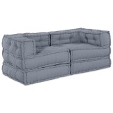 VidaXL Pernă 2 pcs Gri 70 x 70 x 54 cm Poliester