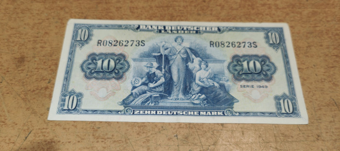 Bancnota 10 Mark Bank Deutscher Lander 1949 R0826273S #A5691HAN