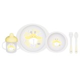 Set complet de masa, 5 piese, Giraffe Party, Mustard