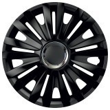 Set capace roti 16` Negre Cu Inel Cromat royal
