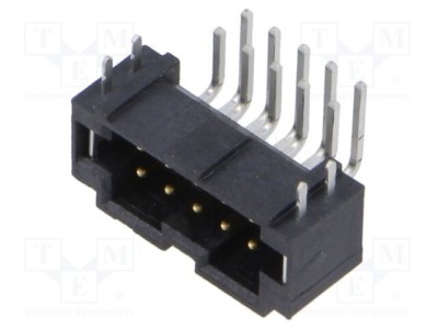 Conector PCB-PCB SAMTEC T2M soclu tată 10 pini 2,6A unghi THT aurit foto