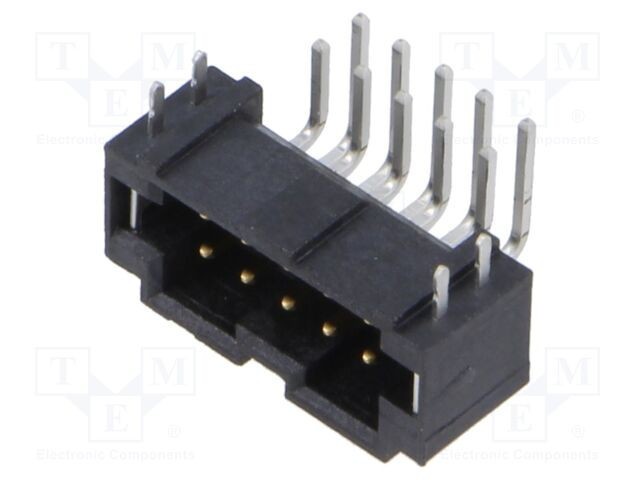 Conector PCB-PCB SAMTEC T2M soclu tată 10 pini 2,6A unghi THT aurit