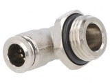 Racord Push-in &icirc;n Unghi Alamă Nichelată -0,99-20bar -20-80&deg;C