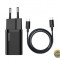 Incarcator Retea Cu Cablu USB-C Baseus Super Si 25W 3A 1 x USB-C Negru TZCCSUP-L01