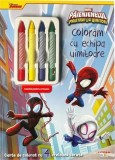 Disney. Marvel. Păienjenelul și prietenii lui uimitori. Carte de colorat cu 4 creioane cerate - Disney