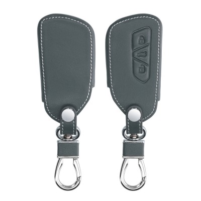 Husa Cheie Auto pentru VW - 3 Butoane, Piele ecologica, Gri, 52652.73 foto