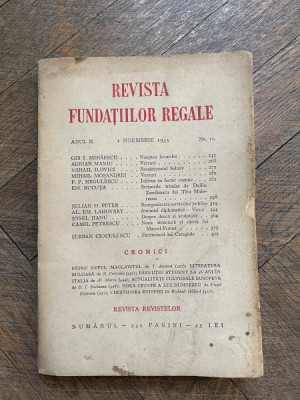 Revista Fundatiilor Regale Anul II 1 Noiembrie 1935 Nr. 11 foto