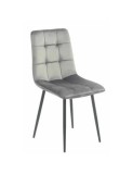 Scaun de living si bucatarie KL Mady, metalic, tapitat cu stofa,100 kg, 44x39x89 cm, gri