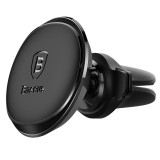 SUPORT AUTO Baseus OS pt. SmartPhone, fixare grilaj ventilatie, magnetic, 2 x clips cablu, negru &quot;SUGX020001&quot; - 6932172627003
