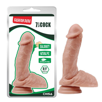 Dildo Chubby Dual Density PVC Natural 17.5 cm foto