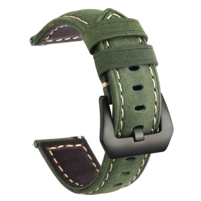 Curea piele, compatibila Huawei Watch Fit 3, adaptor inclus, telescoape Quick Release, Forest Zen