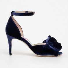 Custommade sandale Marita Velvet culoarea albastru marin, 998620031