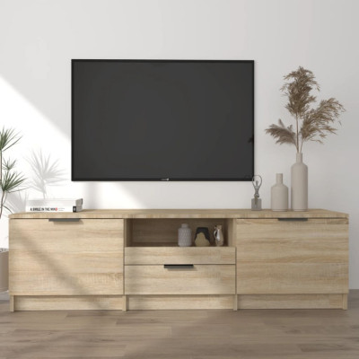 Comodă TV, stejar sonoma, 140x35x40 cm, lemn prelucrat foto