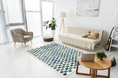 Covor Belgian, Makati 23518, Alb/Albastru, Diverse Dimensiuni - 123x170 foto