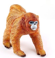 Figurina Maimuta pictata manual, jucarie moale si flexibila, Maimuta 18 cm Maro 12 cm