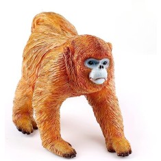 Figurina Maimuta pictata manual, jucarie moale si flexibila, Maimuta 18 cm Maro 12 cm
